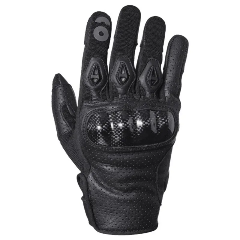 Pouze Dnes Letní moto rukavice GMS Solis ZG40717 – Černé Perforovaná kůže a textil pro maximální airflow - Velikosti L