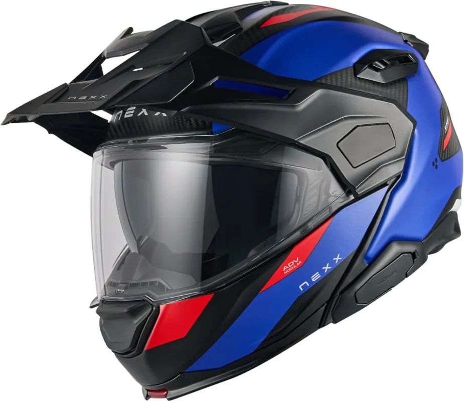 Nejprodávanější Nexx X.Lifecountry Terra Carbon Přilba modrá matná/červená - XS (53/54)