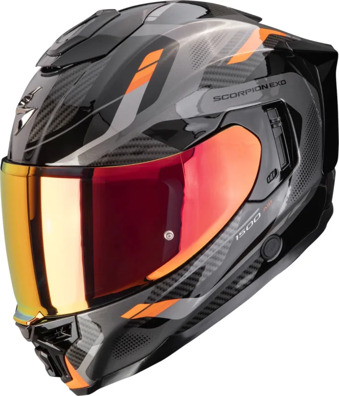 Omezená Nabídka Scorpion Exo-1500 Air Sleek Celoobličejová přilba Černá/šedá/oranžová - XS (53/54)