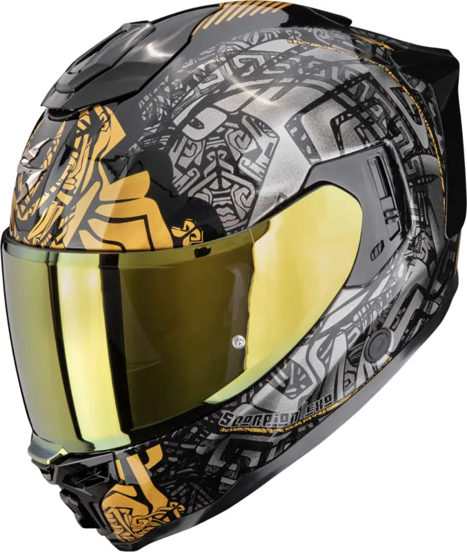 Must-Have Scorpion Exo-1500 Air Apus Celoobličejová přilba Černá/šedá/zlatá - XXL (63/64)