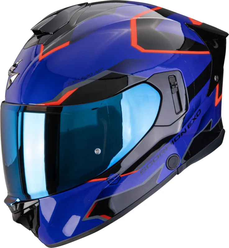 Originální Scorpion Exo-530 Air Clip Celoobličejová přilba černý/červený/modrý - XS (53/54)
