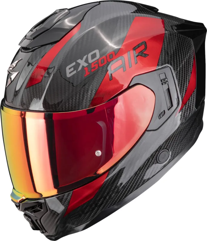 Expresní Doručení Scorpion Exo-1500 Carbon Air Platted Celoobličejová přilba Černá/červená - S (55/56)