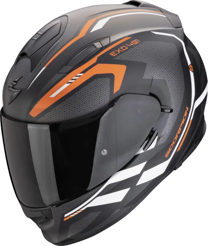 Scorpion Exo-491 Kripta Přilba černá matná/bílá/oranžová - XL (61/62) Přímo Od Výrobce