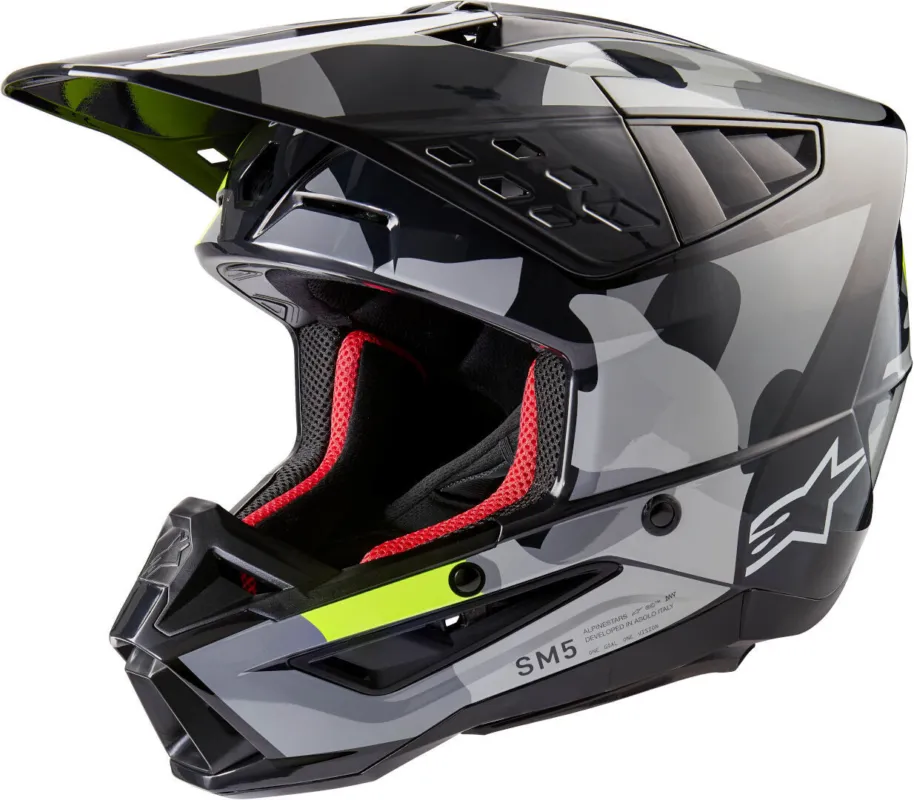 Sleva Alpinestars S-M5 Rover 2 2024 Motokrosová přilba černá/šedá/žlutá - M (57/58)