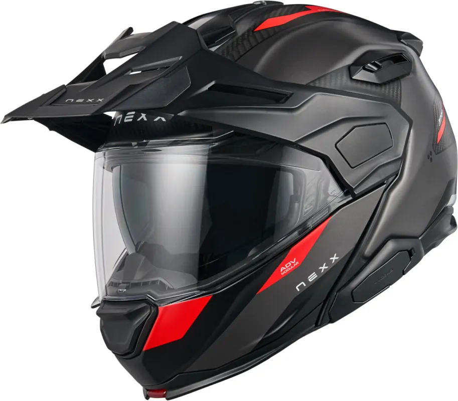 Víkendová Akce Nexx X.Lifecountry Terra Carbon Přilba šedá matná/červená - S (55/56)