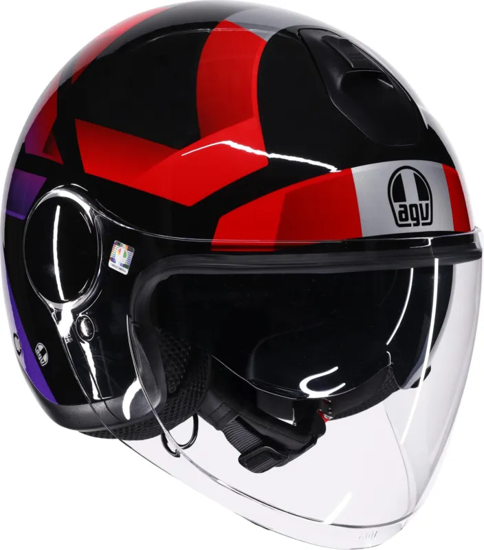 AGV Eteres Camogli Trysková přilba Černá/červená/fialová - XS (53/54) Expresní Doručení