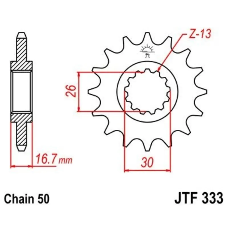 JT SPROCKETS Ocelové bezhlučné přední rozety 333 - 530 - JT SPROCKETS Vrácení Zdarma