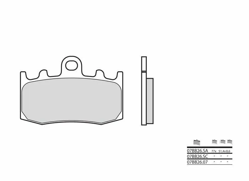 Nakupujte Hned Brembo S.p.A. Sintrované kovové silniční brzdové destičky - 07BB26SA - Brembo S.p.A.