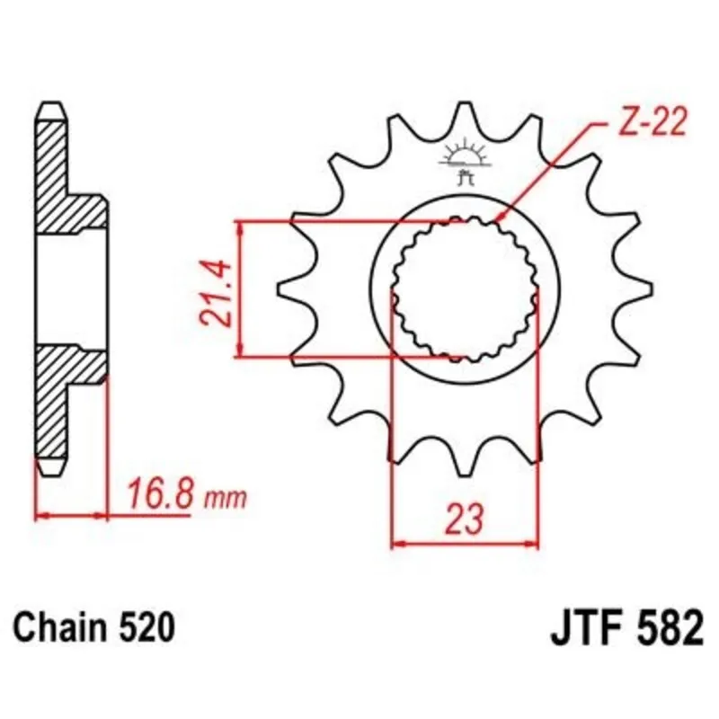 Autentický JT SPROCKETS Ocelové odhlučněné přední ozubené kolo 582 - 520 - JT SPROCKETS Ocelové odhlučněné přední ozubené kolo 582 - 520 ► koupit online na FC-Moto