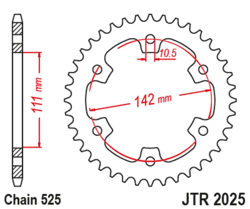 JT SPROCKETS Zadní ozubené kolo Steel Standard - 525 - JT SPROCKETS Nejlepší Cena