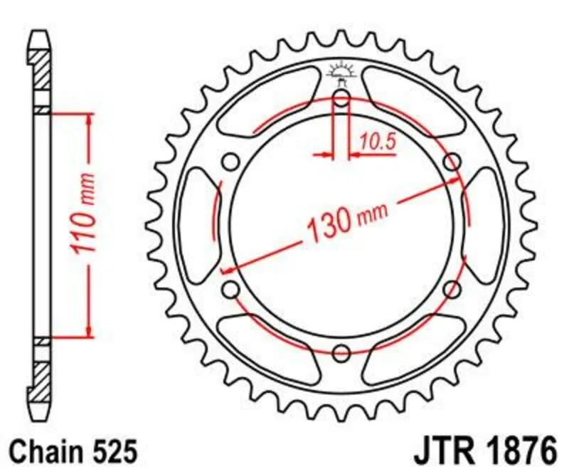 Novinka JT SPROCKETS Standardní ocelová korunka 1876 - 525 - JT SPROCKETS