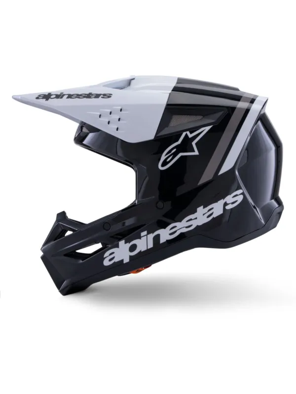 přilba S-M3 RADIUM, ALPINESTARS (černá/bílá/šedá) 2026 - S Víkendová Akce