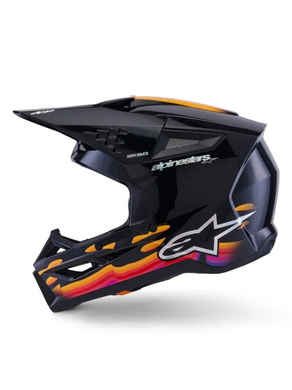 Zlevněný přilba S-M3 FORCE, ALPINESTARS (černá/žlutá/červená/bílá) 2026 - 2XL