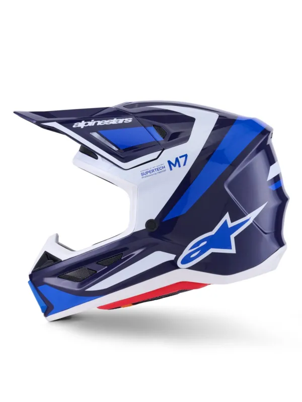 přilba SUPERTECH S-M7 RISE, ALPINESTARS (modrá/bílá) 2026 - XS Víkendová Akce