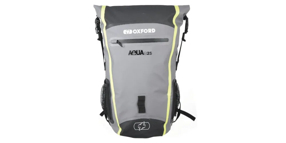 Must-Have vodotěsný batoh Aqua B-25, OXFORD (černý/šedý/žlutý fluo, objem 25 l)