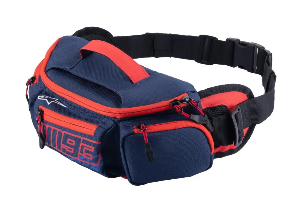 Super Cena ledvinka MM93 kolekce, ALPINESTARS (červená fluo/modrá, objem 2,5 l) 2026