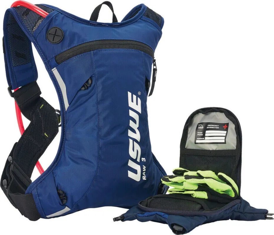 Aktuální batoh ENDURO RAW 3, USWE - ŠVÉDSKO (factory modrá, objem 3L, hydrobag 1,5L)