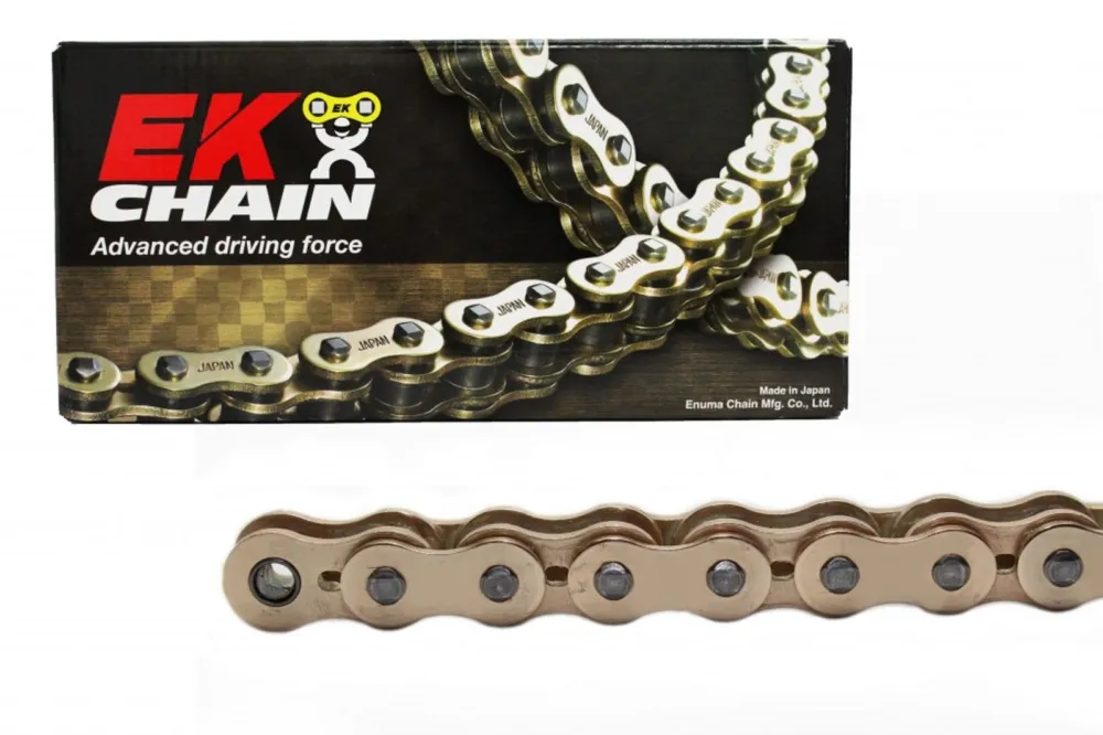 QX-kroužkový řetěz OEM kvality EK 530 MVXZ2 122 článků, Zlato/Zlatý Sleva